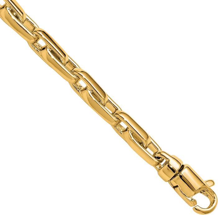 14K Solid Yellow Gold 4.5mm Link Chain Bracelet