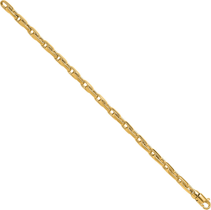 14K Solid Yellow Gold 4.5mm Link Chain Bracelet