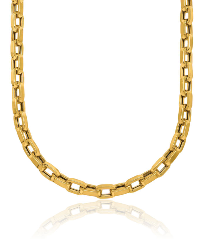 14K Solid Yellow Gold 4.6mm Link Chain Necklace