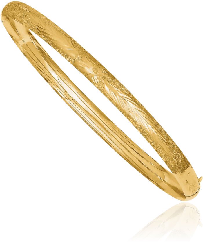 14K Solid Yellow Gold 4.75mm Bangle Bracelet