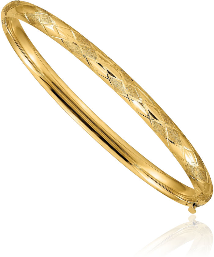 14K Solid Yellow Gold 4.75mm Bangle Bracelet