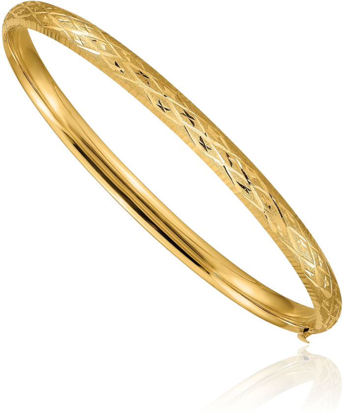 14K Solid Yellow Gold 4.75mm Bangle Bracelet