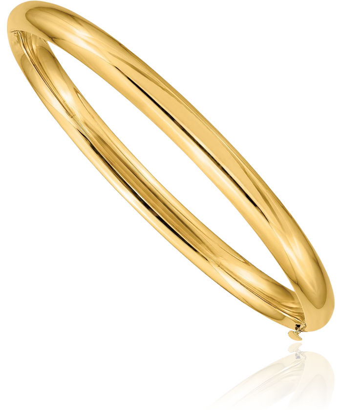 14K Solid Yellow Gold 4.75mm Bangle Bracelet