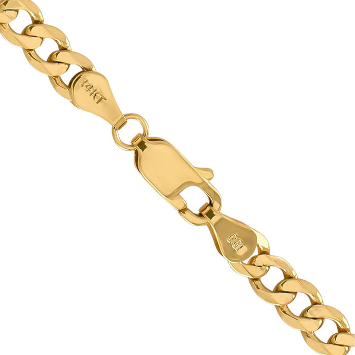 14K Solid Yellow Gold 4.75mm Figaro Link Chain Necklace