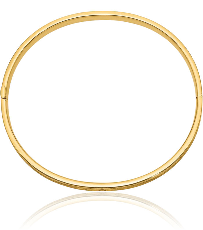 14K Solid Yellow Gold 4.75mm Oversize Concave Bangle Bracelet