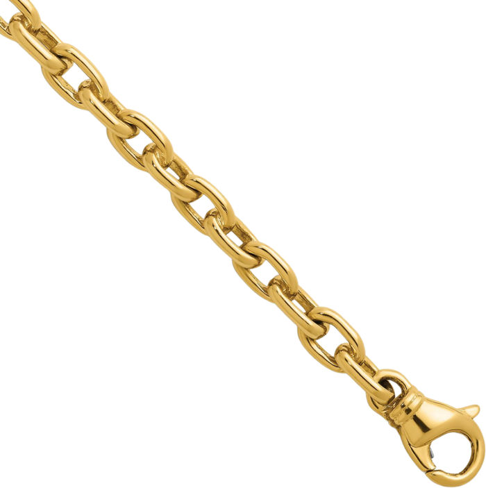 14K Solid Yellow Gold 4.7mm Cable Rolo Link Chain Belcher Necklace