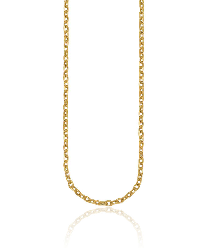 14K Solid Yellow Gold 4.7mm Cable Rolo Link Chain Belcher Necklace