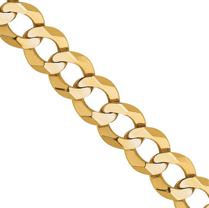 14K Solid Yellow Gold 4.7mm Cuban Curb Link Chain Necklace