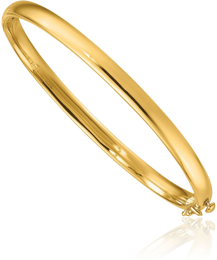 14K Solid Yellow Gold 4.8mm Bangle Bracelet