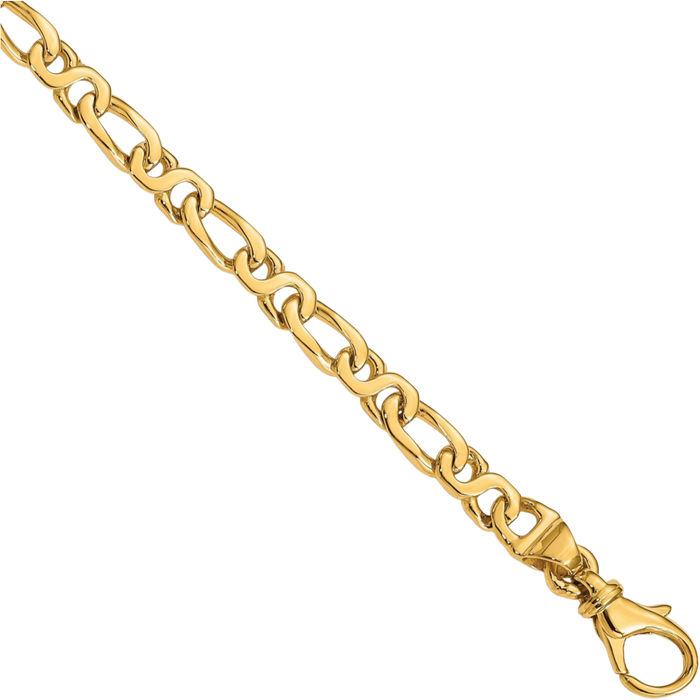 14K Solid Yellow Gold 4.8mm Link Chain Bracelet