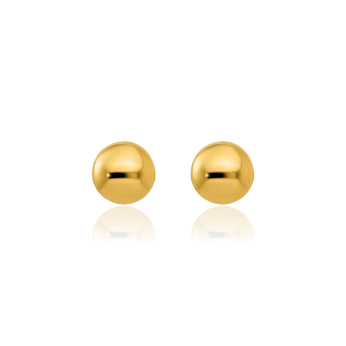 14K Solid Yellow Gold 4mm Ball Stud Earrings