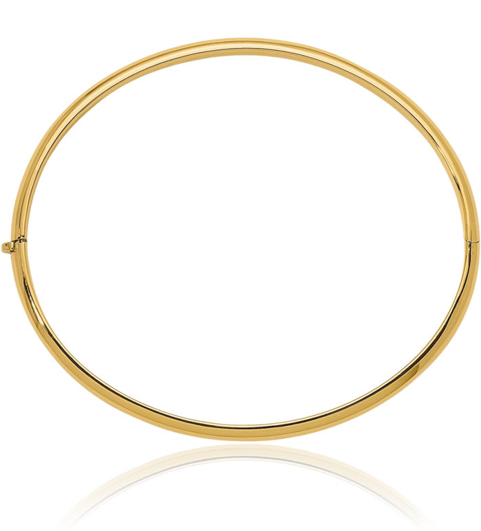 14K Solid Yellow Gold 4mm Bangle Bracelet