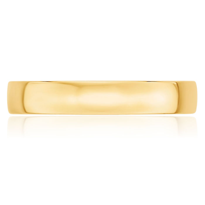 14K Solid Yellow Gold 4mm Comfort Fit Plain Classic Wedding Band Ring