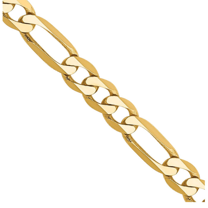 14K Solid Yellow Gold 4mm Figaro Link Chain Necklace