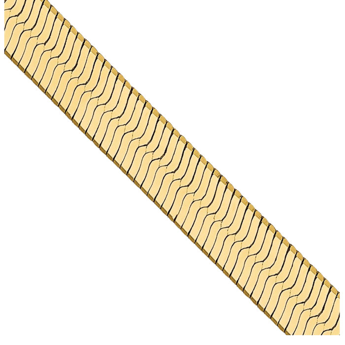 14K Solid Yellow Gold 4mm Herringbone Chain Necklace