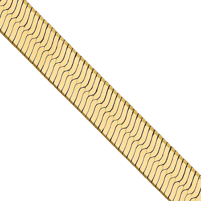 14K Solid Yellow Gold 4mm Herringbone Chain Necklace