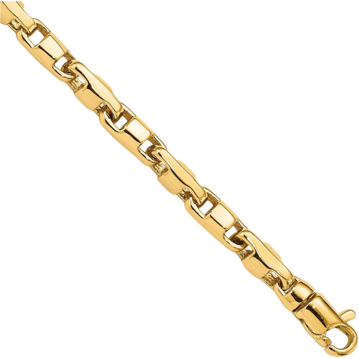 14K Solid Yellow Gold 4mm Link Chain Bracelet