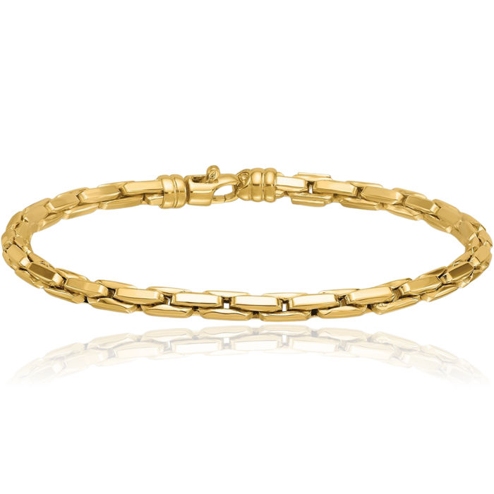 14K Solid Yellow Gold 4mm Link Chain Bracelet