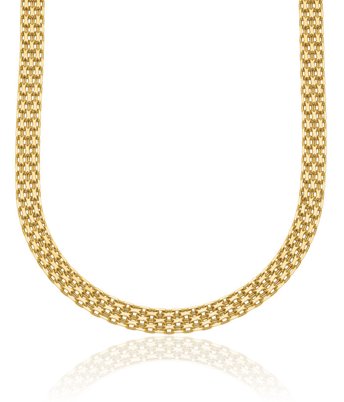 14K Solid Yellow Gold 5.1mm Bismark Chain Necklace