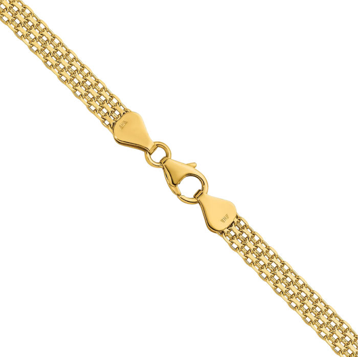 14K Solid Yellow Gold 5.1mm Bismark Chain Necklace