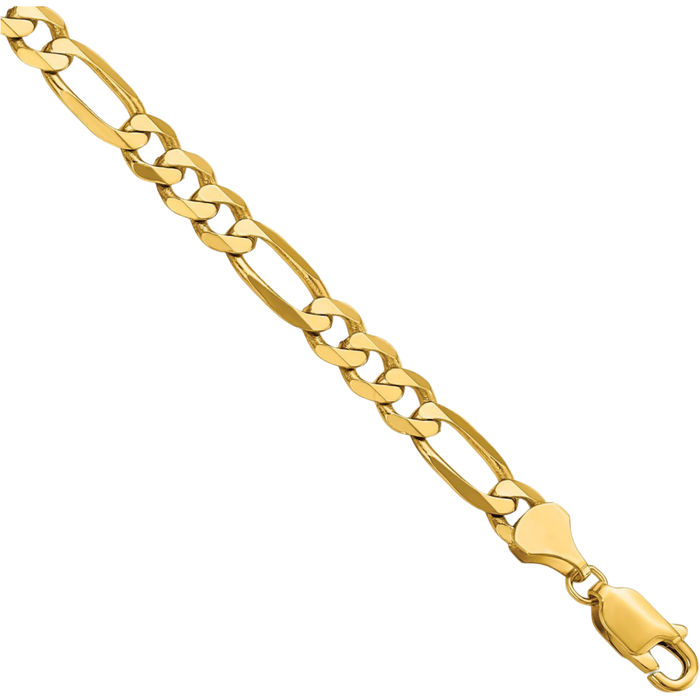 14K Solid Yellow Gold 5.50mm Figaro Link Chain Bracelet