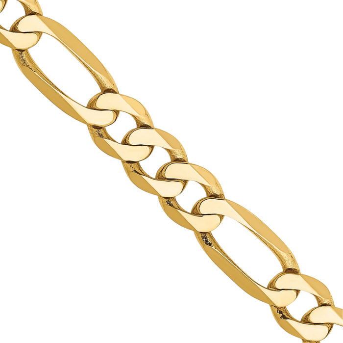 14K Solid Yellow Gold 5.25mm Figaro Link Chain Necklace