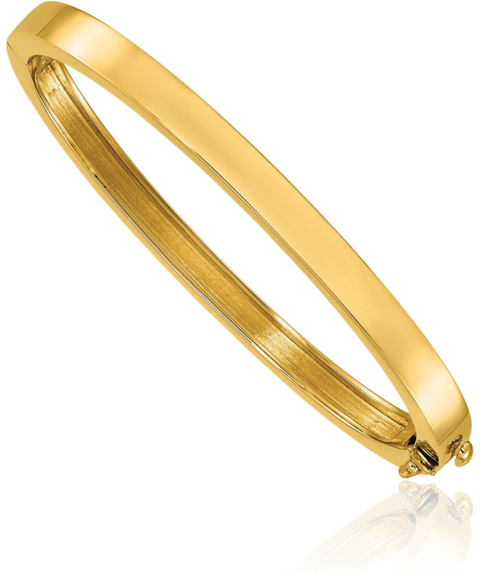 14K Solid Yellow Gold 5.2mm Bangle Bracelet