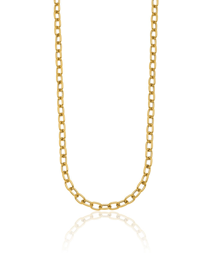 14K Solid Yellow Gold 5.2mm Cable Rolo Link Chain Belcher Necklace