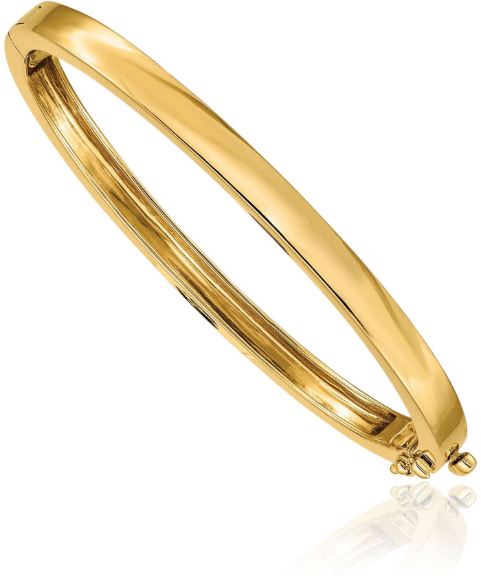 14K Solid Yellow Gold 5.3mm Bangle Bracelet