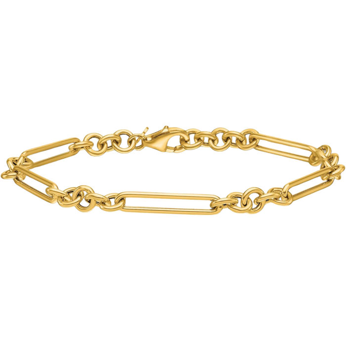 14K Solid Yellow Gold 5.3mm Link Chain Bracelet