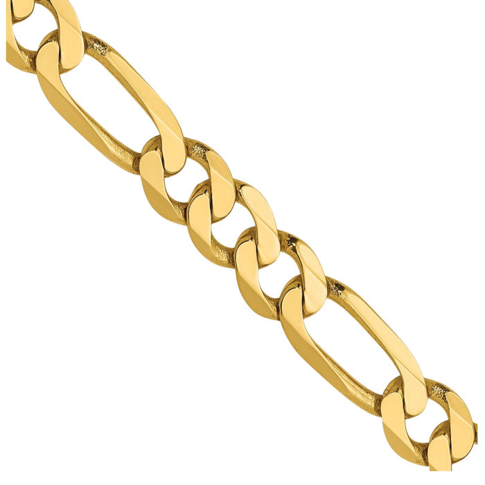 14K Solid Yellow Gold 5.50mm Figaro Link Chain Necklace