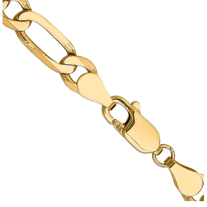 14K Solid Yellow Gold 5.50mm Figaro Link Chain Necklace