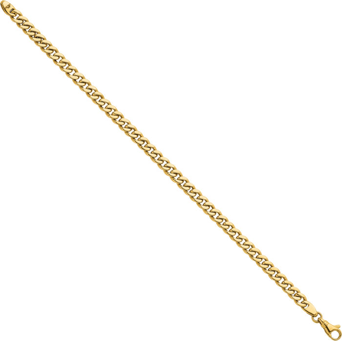 14K Solid Yellow Gold 5.5mm Curb Link Chain Bracelet