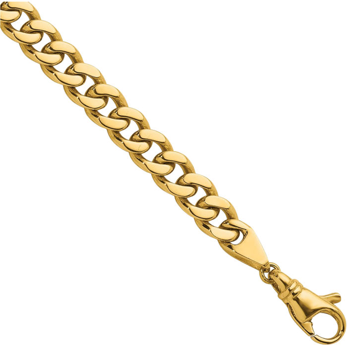 14K Solid Yellow Gold 5.5mm Curb Link Chain Bracelet