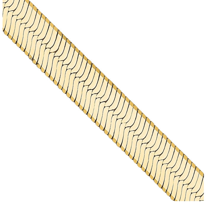 14K Solid Yellow Gold 5.5mm Herringbone Chain Necklace