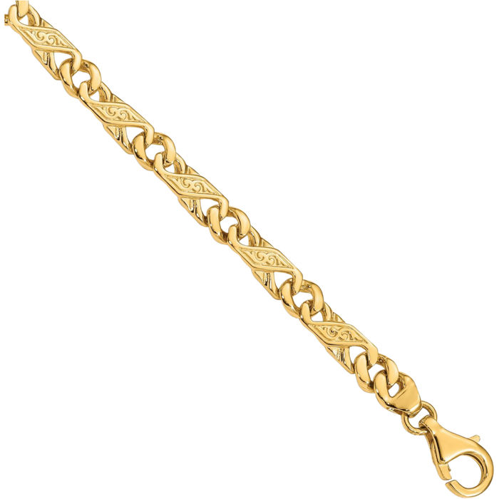 14K Solid Yellow Gold 5.5mm Link Chain Bracelet