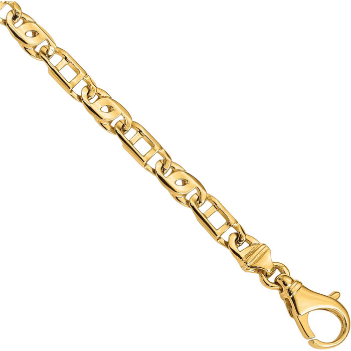 14K Solid Yellow Gold 5.5mm Link Chain Bracelet