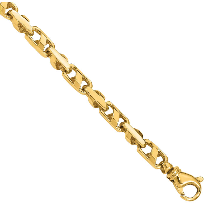 14K Solid Yellow Gold 5.5mm Link Chain Bracelet