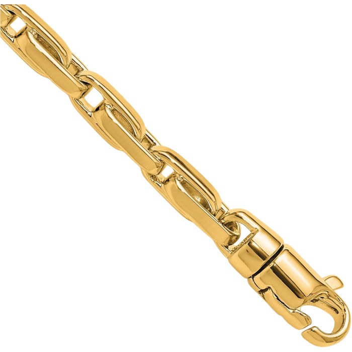 14K Solid Yellow Gold 5.5mm Link Chain Bracelet