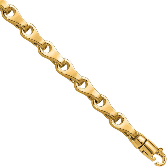 14K Solid Yellow Gold 5.5mm Link Chain Bracelet