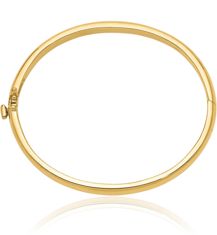 14K Solid Yellow Gold 5.6mm Bangle Bracelet