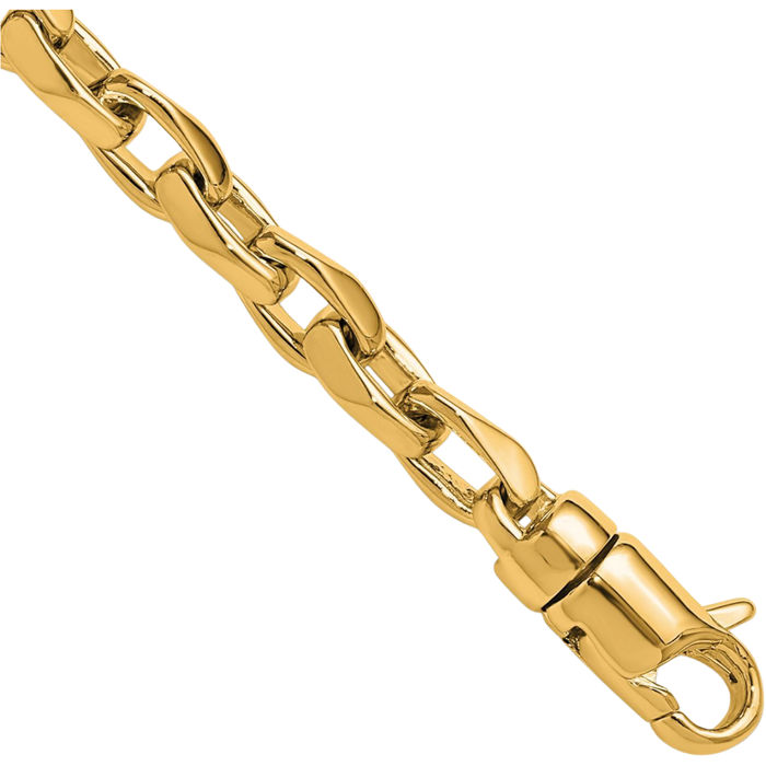 14K Solid Yellow Gold 5.75mm Link Chain Bracelet