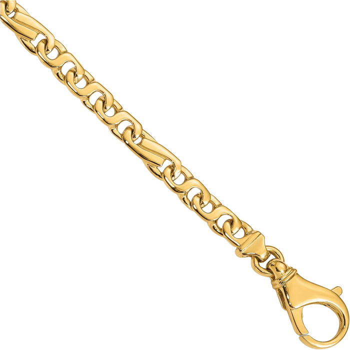 14K Solid Yellow Gold 5.8mm Link Chain Bracelet