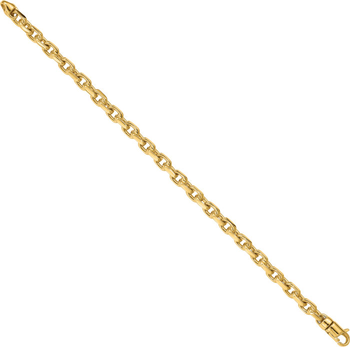 14K Solid Yellow Gold 5.9mm Link Chain Bracelet