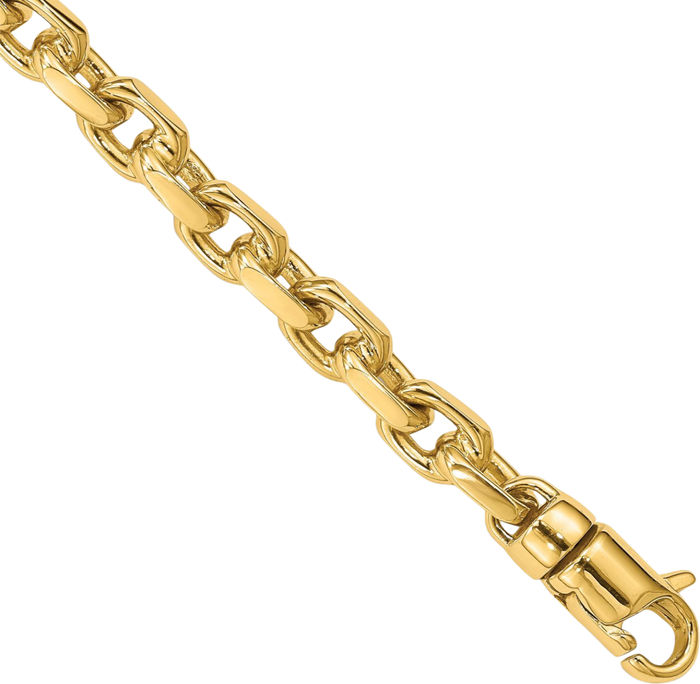 14K Solid Yellow Gold 5.9mm Link Chain Bracelet