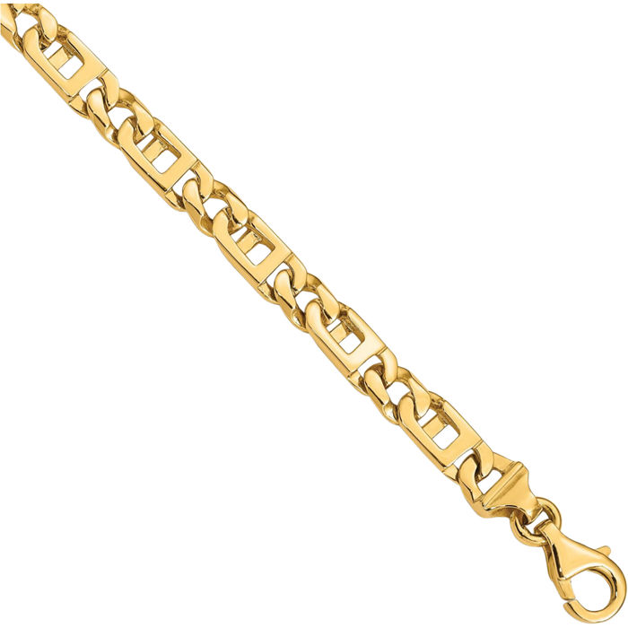 14K Solid Yellow Gold 5.9mm Link Chain Bracelet