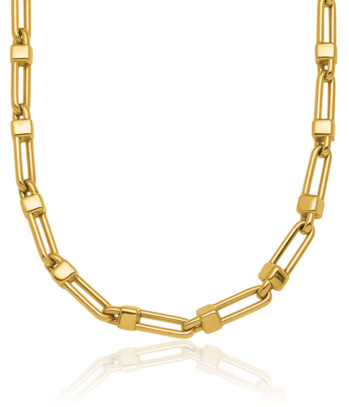 14K Solid Yellow Gold 5.9mm Link Chain Necklace