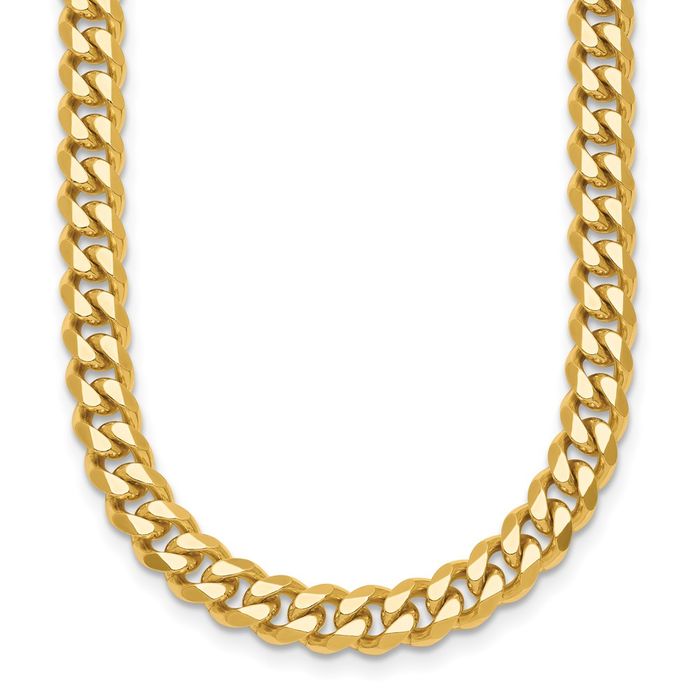 14K Solid Yellow Gold 5.5mm Curb Link Chain Necklace