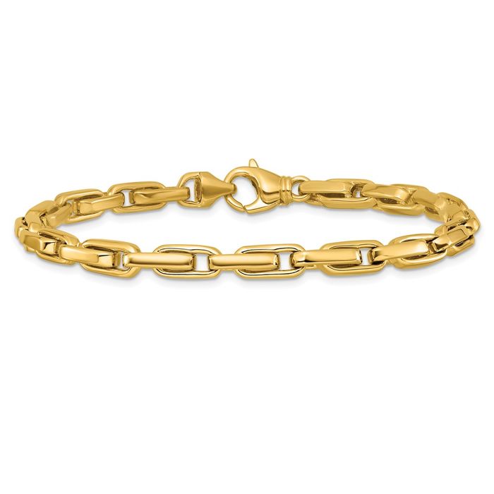 14K Solid Yellow Gold 5.5mm Link Chain Bracelet