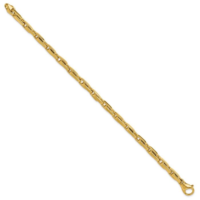 14K Solid Yellow Gold 5.5mm Link Chain Bracelet